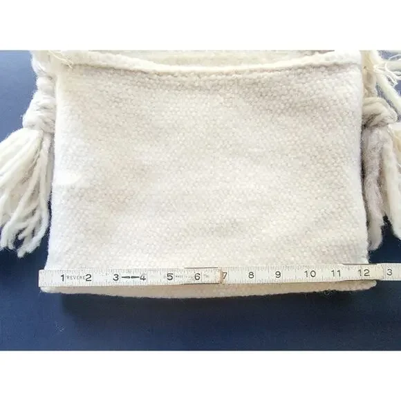 Vintage Handwoven Wool Fringe Purse Boho Artisan Bag - Picture 10 of 12